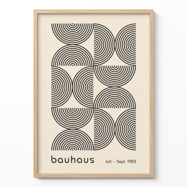 Bauhaus Poster Half Circles Black – Geometric Wall Art