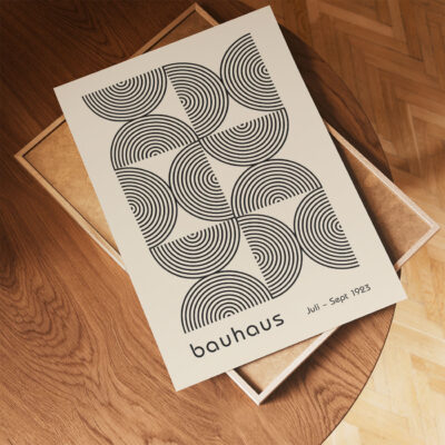 Bauhaus Poster Half Circles Black – Geometric Wall Art