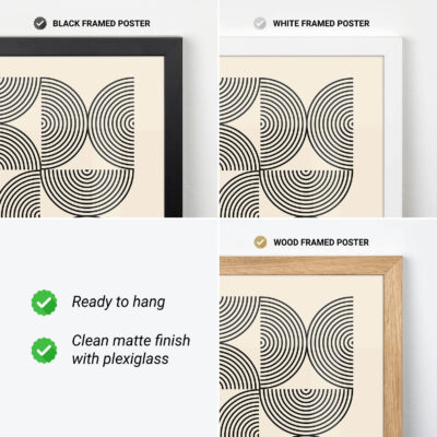 Bauhaus Poster Half Circles Black – Geometric Wall Art