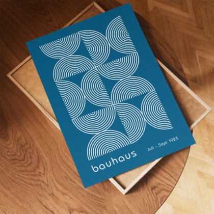 Bauhaus Exhibition Print – Blue Half Circles