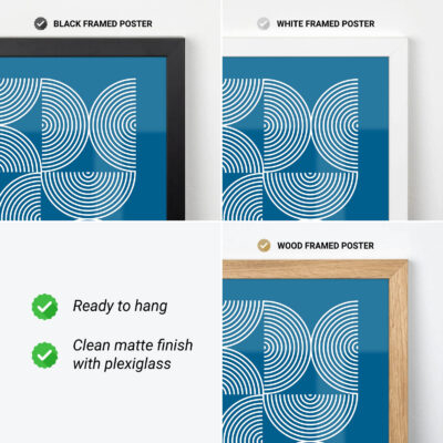 Bauhaus Poster Half Circles Blue – Modern Wall Art