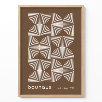 Bauhaus Poster Half Circles Brown – Minimalist Wall Art