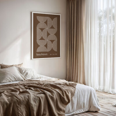 Bauhaus Poster Half Circles Brown – Minimalist Wall Art