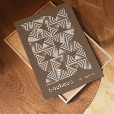 Bauhaus Poster Half Circles Brown – Minimalist Wall Art