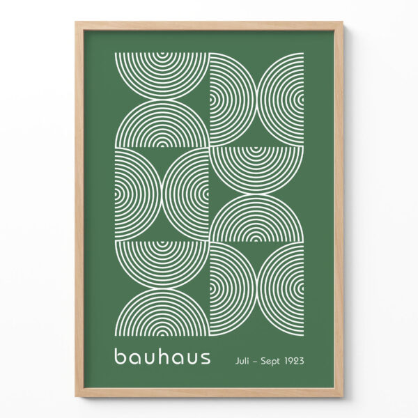 Bauhaus Poster Half Circles Green – Minimalist Art Print