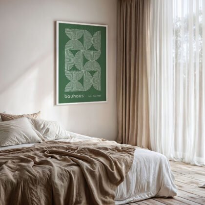 Bauhaus Exhibition Print – Green Half Circles