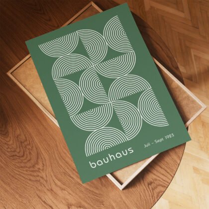 Bauhaus Exhibition Print – Green Half Circles