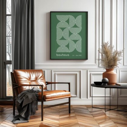 Bauhaus Exhibition Print – Green Half Circles