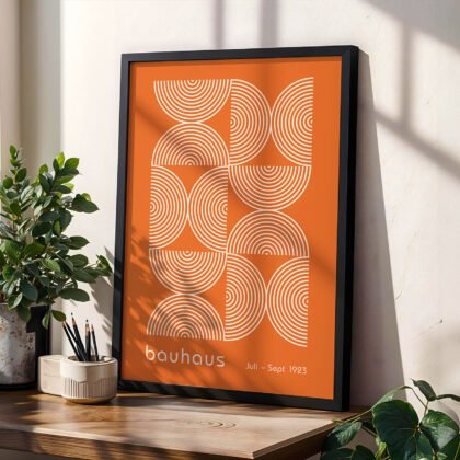 Bauhaus Exhibition Print – Orange Half Circles