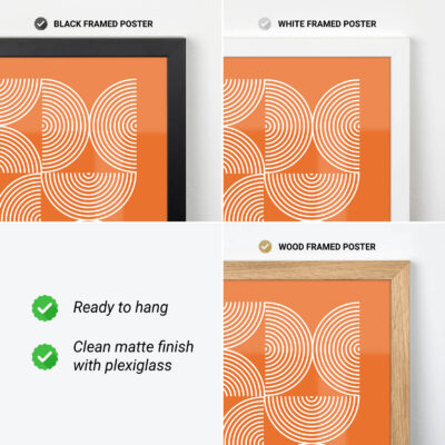 Bauhaus Poster Half Circles Orange – Minimalist Retro Print