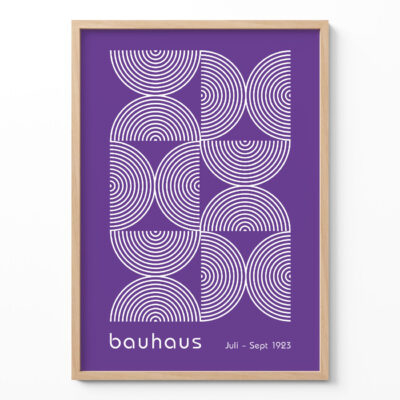 Bauhaus Poster Half Circles Purple – Geometric Art Print