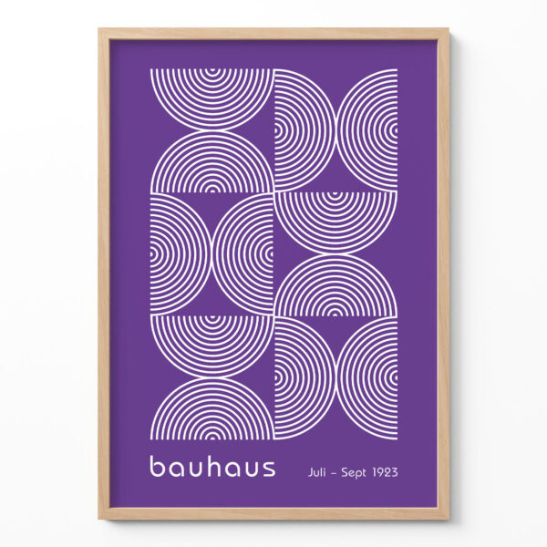 Bauhaus Poster Half Circles Purple – Geometric Art Print
