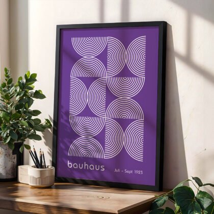 Bauhaus Exhibition Print – Purple Half Circles