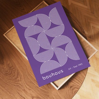 Bauhaus Exhibition Print – Purple Half Circles