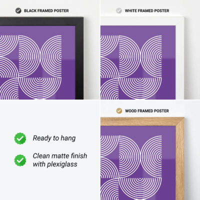 Bauhaus Poster Half Circles Purple – Geometric Art Print