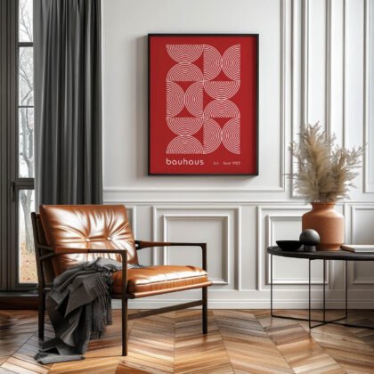 Bauhaus Exhibition Print – Red Half Circles