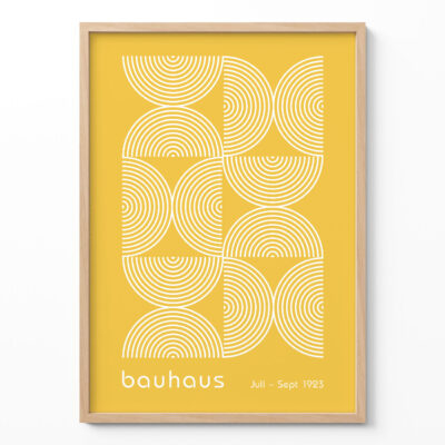 Bauhaus Poster Half Circles Yellow – Modern Art Print