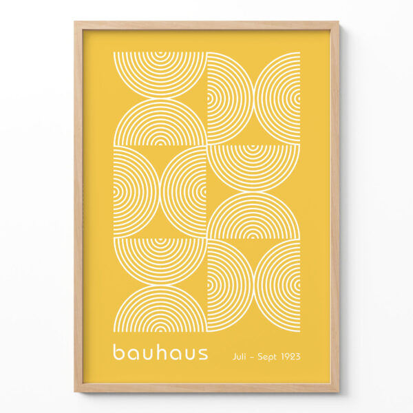 Bauhaus Poster Half Circles Yellow – Modern Art Print
