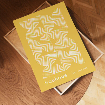 Bauhaus Poster Half Circles Yellow – Modern Art Print