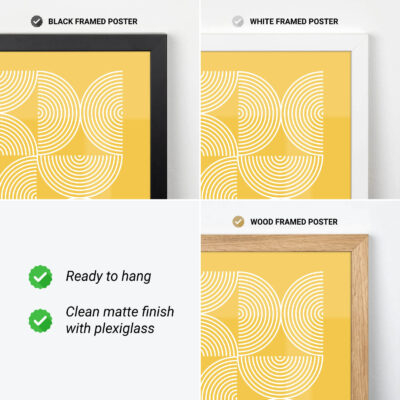 Bauhaus Poster Half Circles Yellow – Modern Art Print