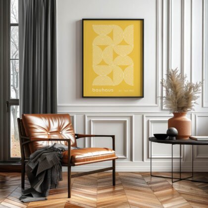 Bauhaus Exhibition Print – Yellow Half Circles