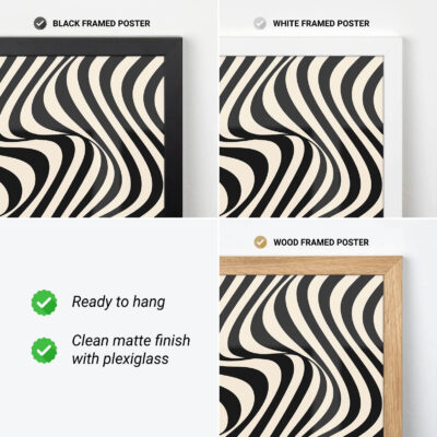 Bauhaus Art Print Optic Waves Black – Geometric Wall Art