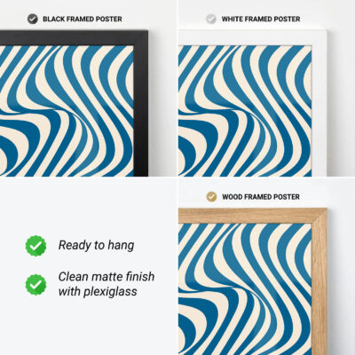 Bauhaus Art Print Optic Waves Blue – Mid Century Wall Art