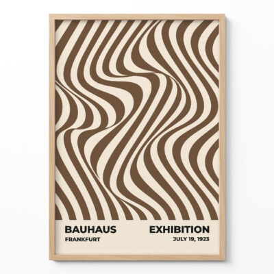 Bauhaus Poster Design Optic Waves Brown – Modern Wall Art