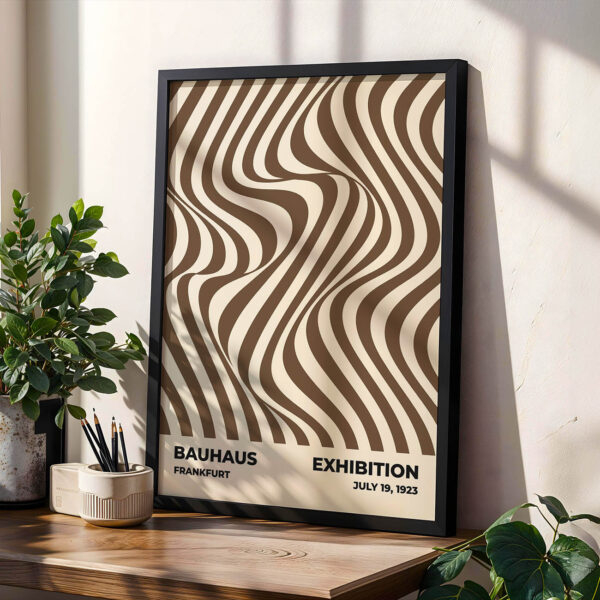Bauhaus Poster Design Optic Waves Brown – Modern Wall Art