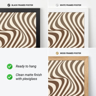 Bauhaus Poster Design Optic Waves Brown – Modern Wall Art