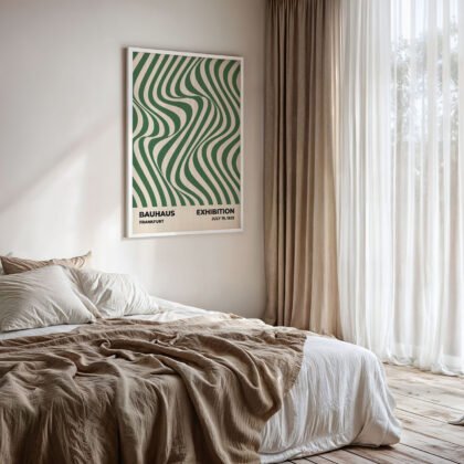 Bauhaus Art Print – Green Sea Waves