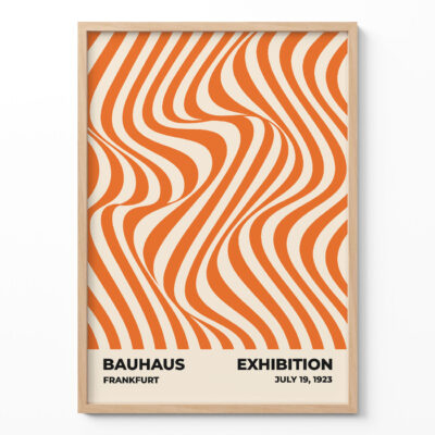 Poster Bauhaus Design Orange – Optic Waves Modern Art Print
