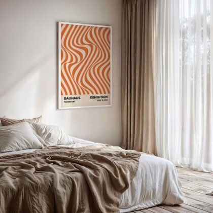 Bauhaus Art Print – Orange Sea Waves