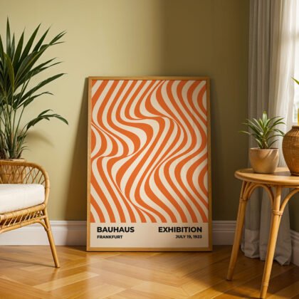 Bauhaus Art Print – Orange Sea Waves