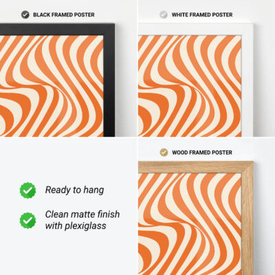 Poster Bauhaus Design Orange – Optic Waves Modern Art Print