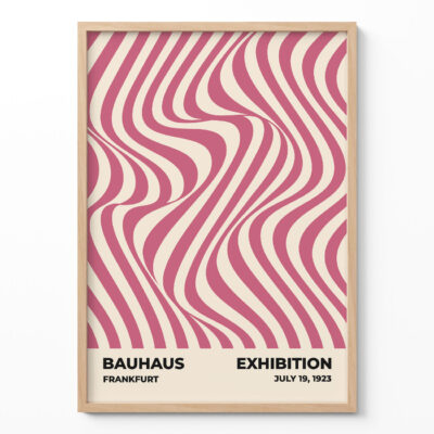 Poster Bauhaus Design Pink – Optic Waves Minimalist Wall Art