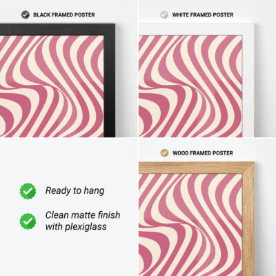 Poster Bauhaus Design Pink – Optic Waves Minimalist Wall Art