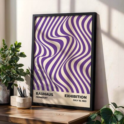Bauhaus Art Print – Purple Sea Waves
