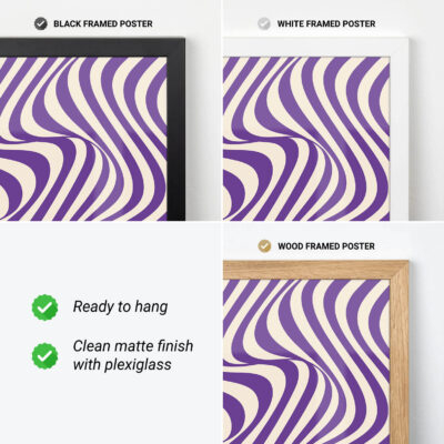 Bauhaus Movement Poster Optic Waves Purple – Minimalist Print