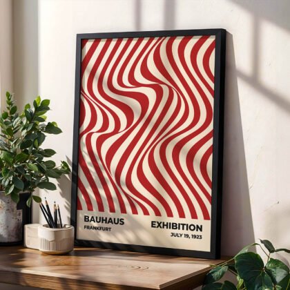 Bauhaus Wandbild – Bewegung roter Wellen