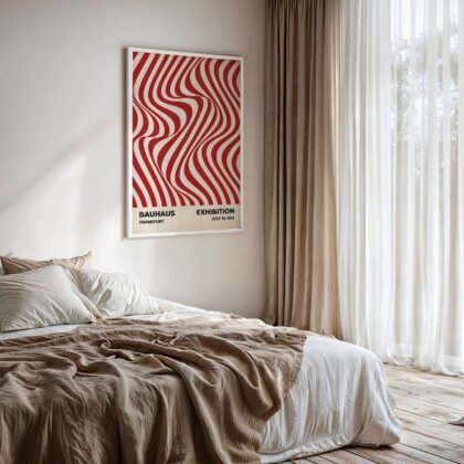 Bauhaus Wandbild – Bewegung roter Wellen