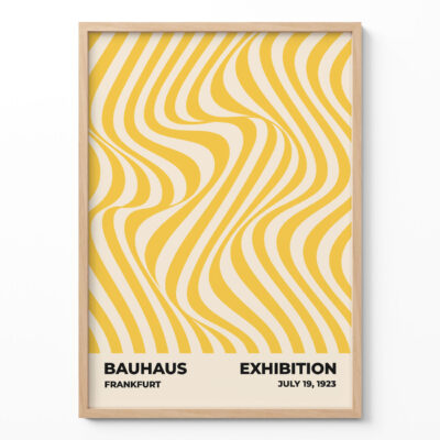 Poster Bauhaus Original Optic Waves Yellow – Abstract Wall Art