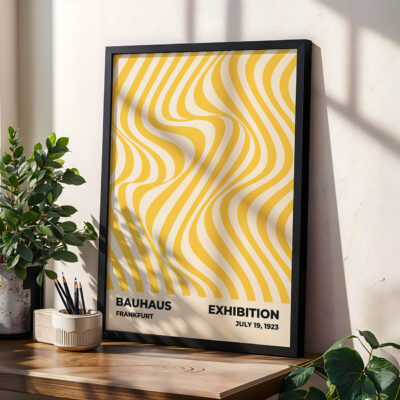 Poster Bauhaus Original Optic Waves Yellow – Abstract Wall Art