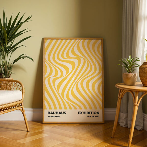 Poster Bauhaus Original Optic Waves Yellow – Abstract Wall Art
