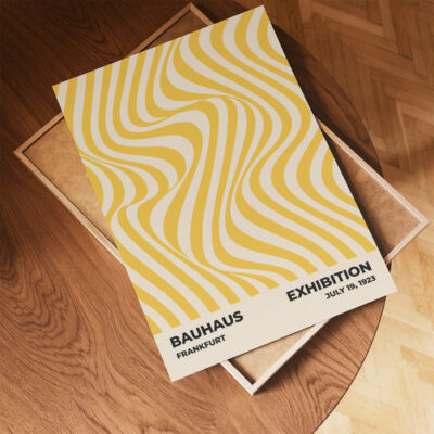 Poster Bauhaus Original Optic Waves Yellow – Abstract Wall Art