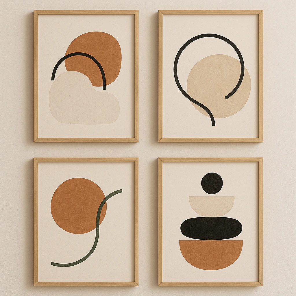Removable Abstract Wall Art for Modern Rental Apartment