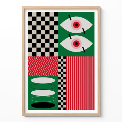 Bauhaus Eyes Poster – Mid Century Wall Art