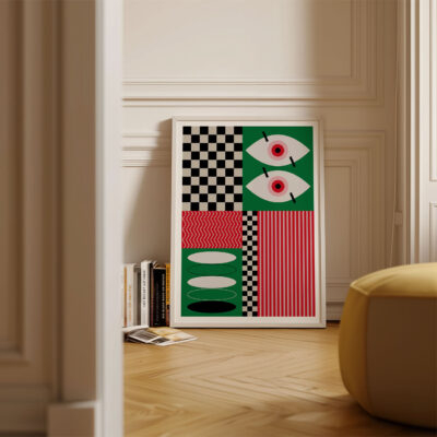 Bauhaus Eyes Poster – Mid Century Wall Art