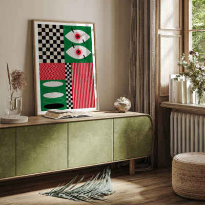 Bauhaus Eyes Poster – Mid Century Wall Art