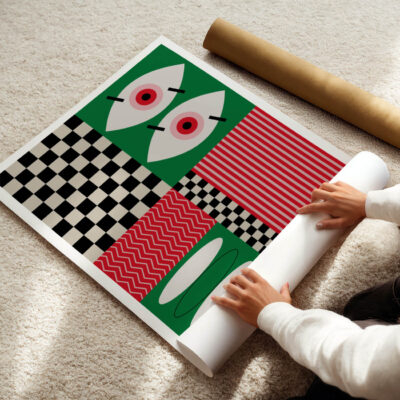 Bauhaus Eyes Poster – Mid Century Wall Art